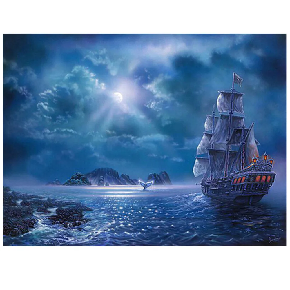 Sailing boat seascape picture 5D DIY full diamond painting
