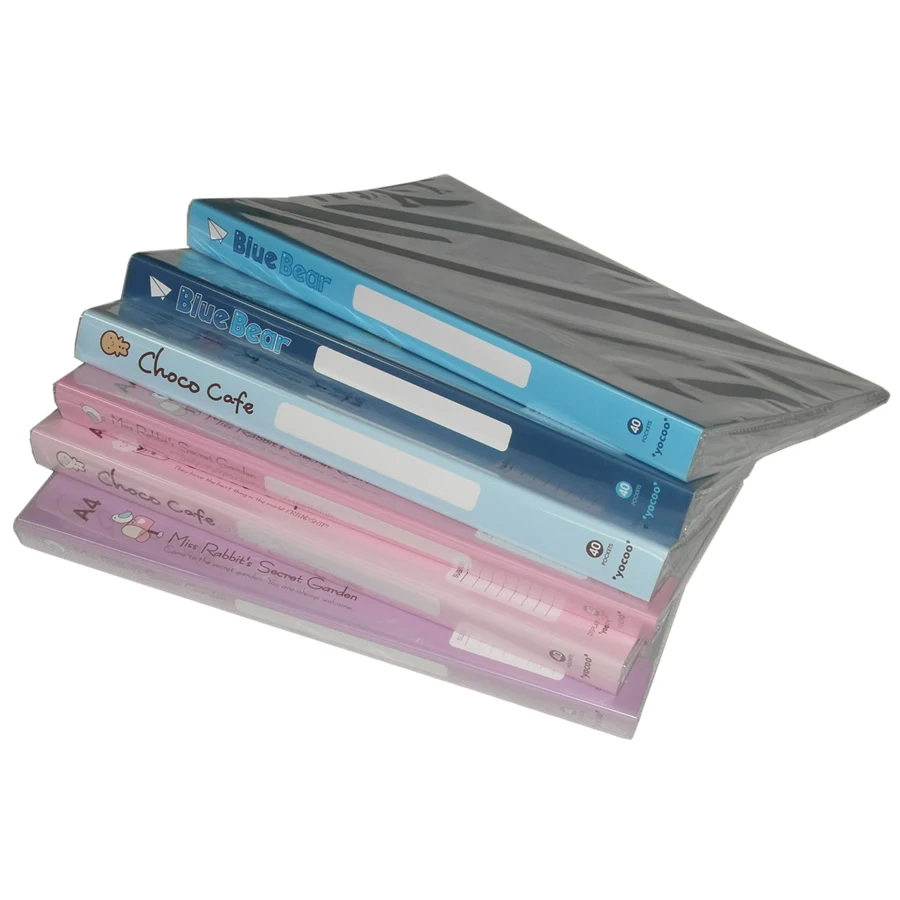 40 Pockets Information Booklet A4 Cartoon File Folder Kawaii Like Gift COLOR RANDOM 1pcs/package Expanding File Folder
