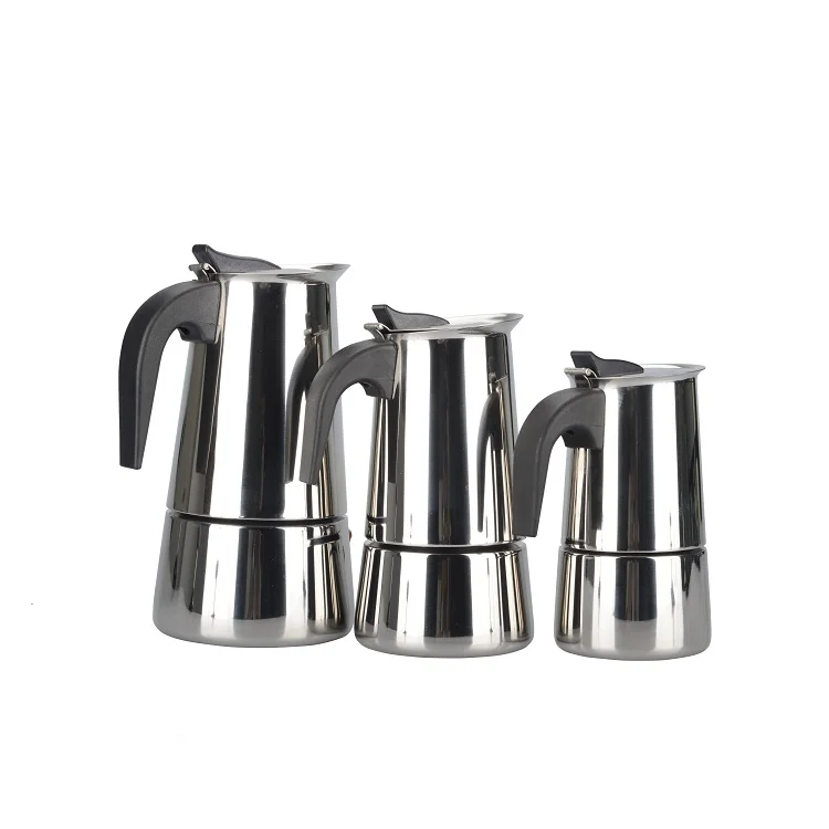 
2021 Hot Sale Coffee Stovetop Espresso Maker Stainless Steel, Moka Stove Pot, Percolator Carafe Coffee Maker for 2 Cups Sliver 