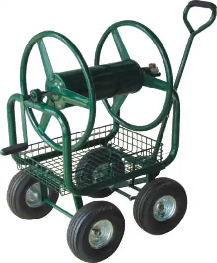 Four Wheel Portable Water Pipe Tool Garden Hose Reel Cart