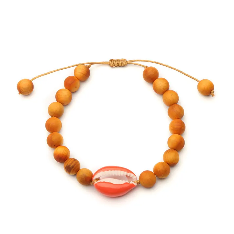 Bohemian jewellery wood beads bracelet adjustable shell bracelet