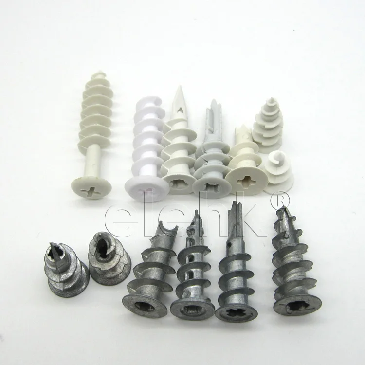 Высококачественные нейлоновые фиксаторы для гипсокартона, пластиковые самосверлильные полые настенные анкеры с краном