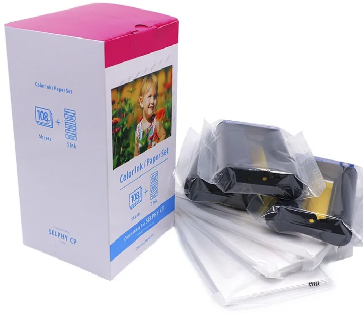 For Selpty CP1200 KP 108 IN Ink and Selphy Photo Paper Set High Quality