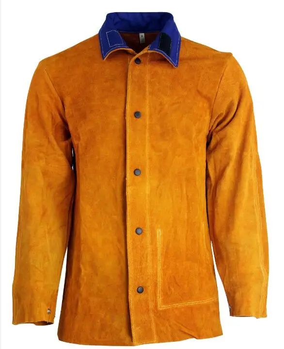 welding leather jacket/flame resistant jacket/cow leather welder clothes