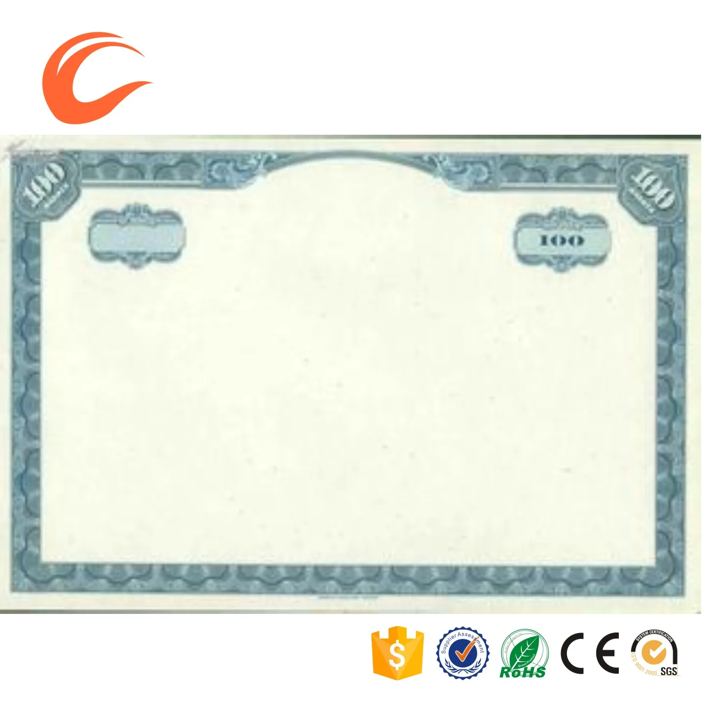 high quality security degree certificate printing paper with watermark anti-fake features