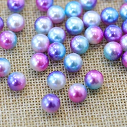 Factory Price Over 45 Colors 6mm Multicolor Imitation Pearl Plastic ABS Round Loose Beads without Holes for Bridal Wedding Dress
