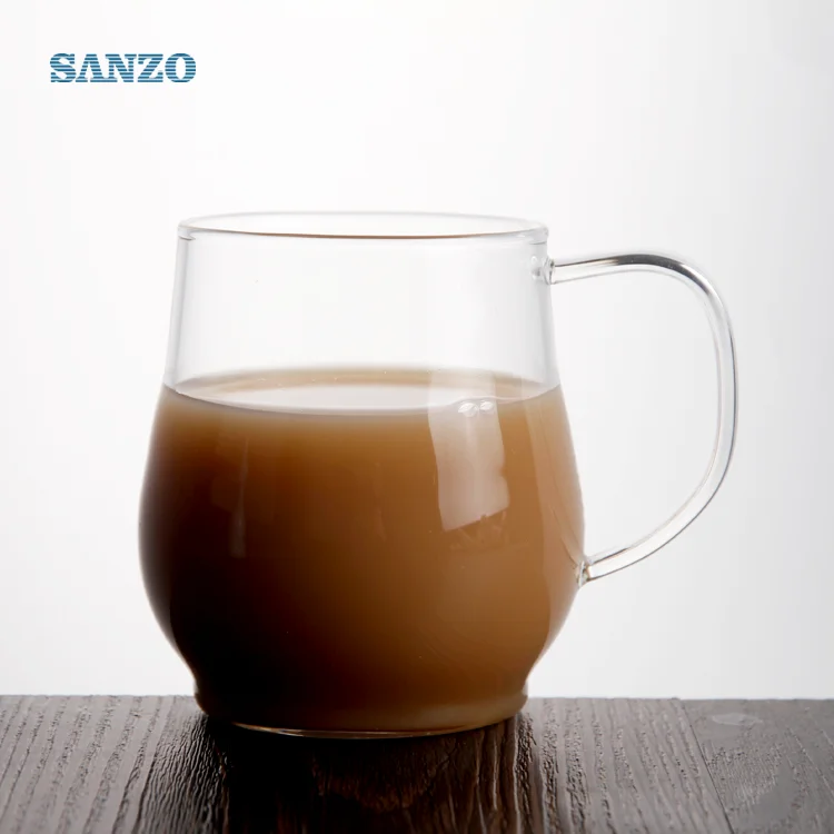 E02CC0004 Sanzo Термостойкое боросиликатное стекло ручной работы прозрачная стеклянная чашка для кофе с двойными стенками чайная чашка кофейная чашка 350 мл