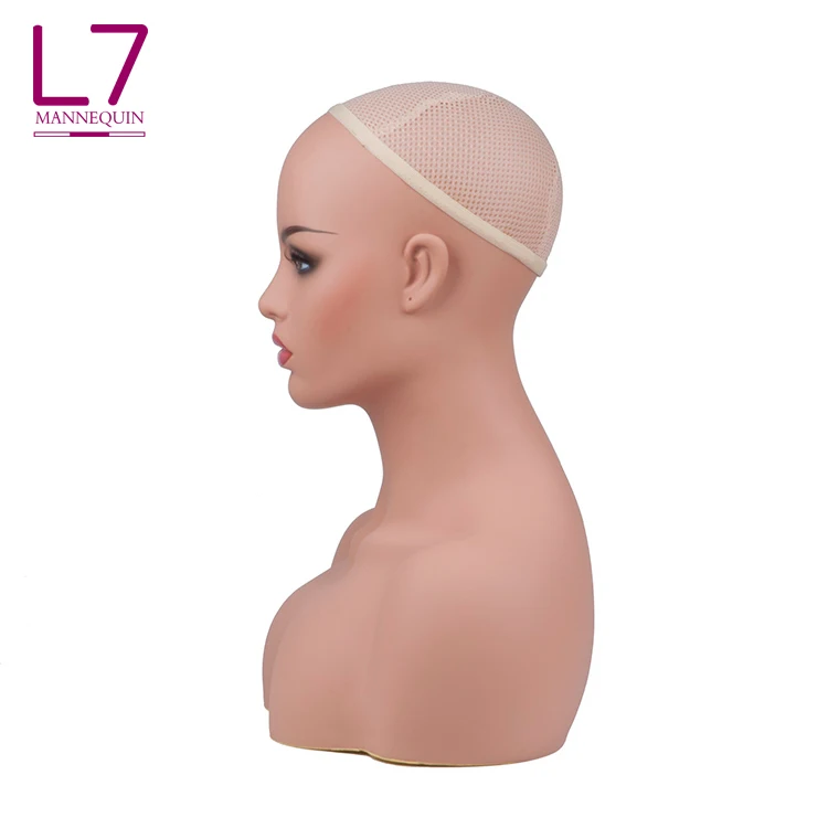 
Asian Mannequin Head Without Hair 100% Human Hair Mannequin Head Stand 