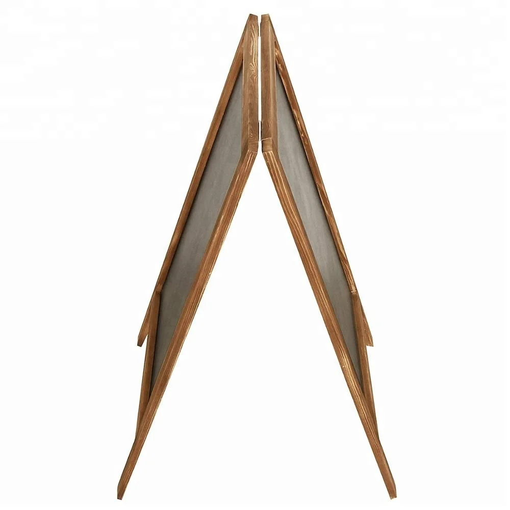 Деревенская Горелая сосновая деревянная рама тротуар А-Рама Двухсторонняя доска знак, сэндвич доска для записей