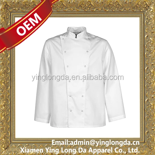 
China Practical Long Sleeve White Chef Shirt Uniform 