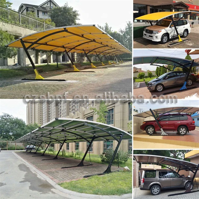 Single Slope Car Park Canopy Awnings Carport Kits Garages, Canopies & Carports Metal Hard Pressed Aluminum Alloy 6061-T6 100%