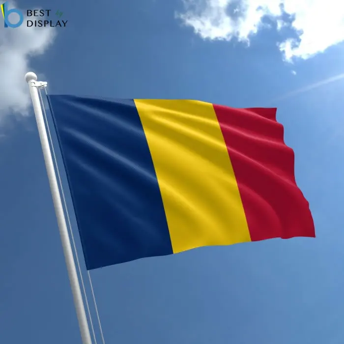 Outdoor flying Blue Yellow Red Nation Romania Country Flag