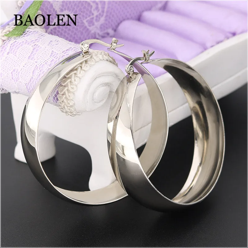 50mm Punk Rock Exaggerated Dance Club Wide Big Hoop Earrings Fashion Jewelry Statement Earring For Women