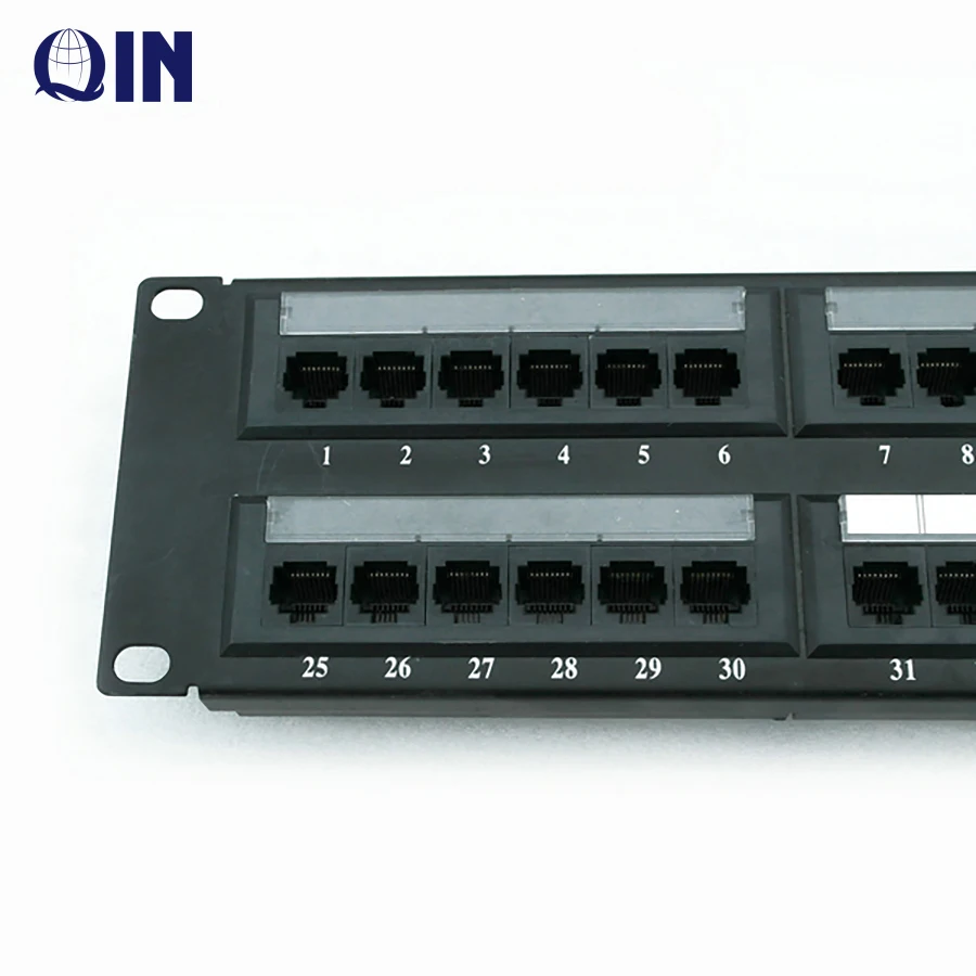 Qin best seller 19 inch rack mount 2U 48 ports UTP Cat5e Patch Panel