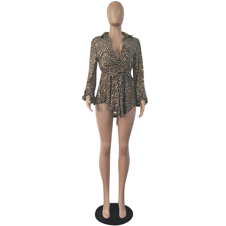 Женское асимметричное платье мини для ночного клуба с леопардовым принтом от производителя