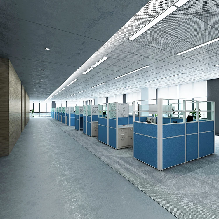 High quality aluminum profile partition design standard size small office cubicle workstation