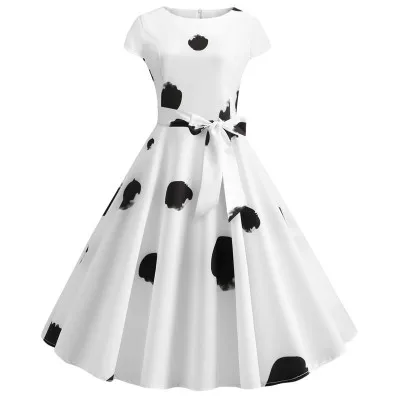 Vintage Polka Dot Retro Cocktail Prom Dresses  Coldker