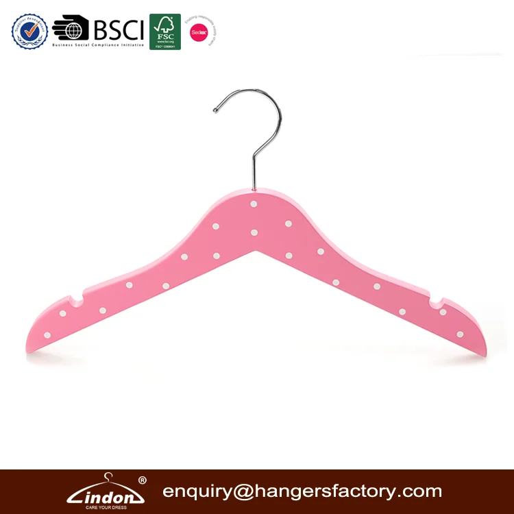 Новое поступление милые деревянные вешалки с изображением графиков белого и розового цветов для детской одежды