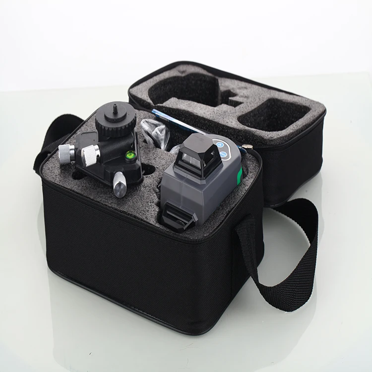  Yilong оптовая продажа 360 градусов 12 он-лайн 3D зеленый лазерный луч вращающийся крестообразный измеритель уровня с двумя