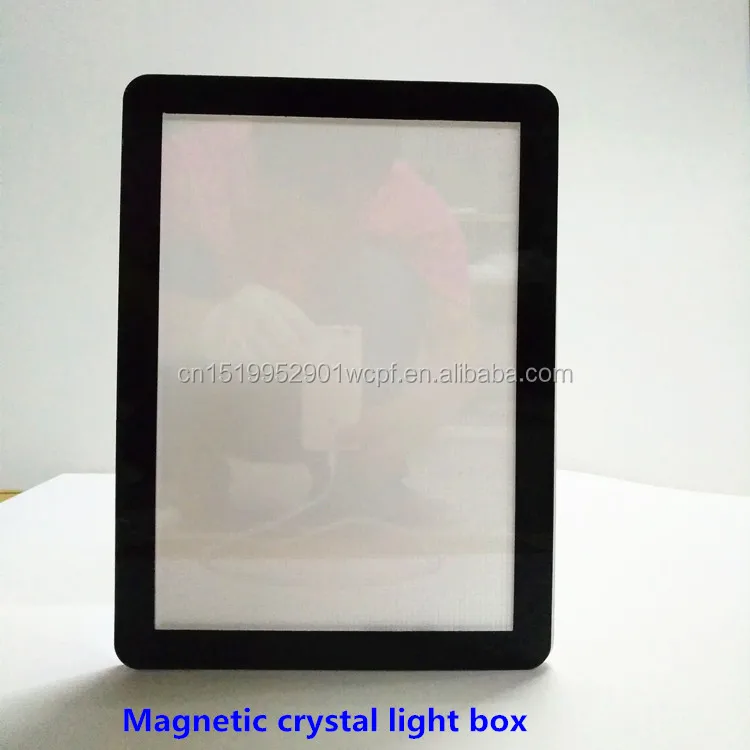 A3 stand acrylic magnetic crystal light box, crystal class led panel with magnets, single side crystal light box