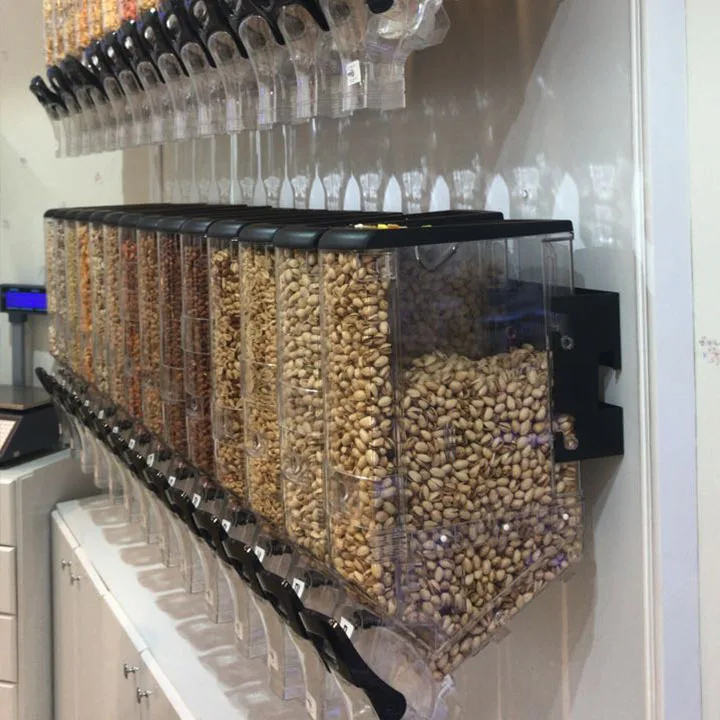 High clear Plastic Gravity Feed Bulk Food Dispenser food cereal dispenser machine