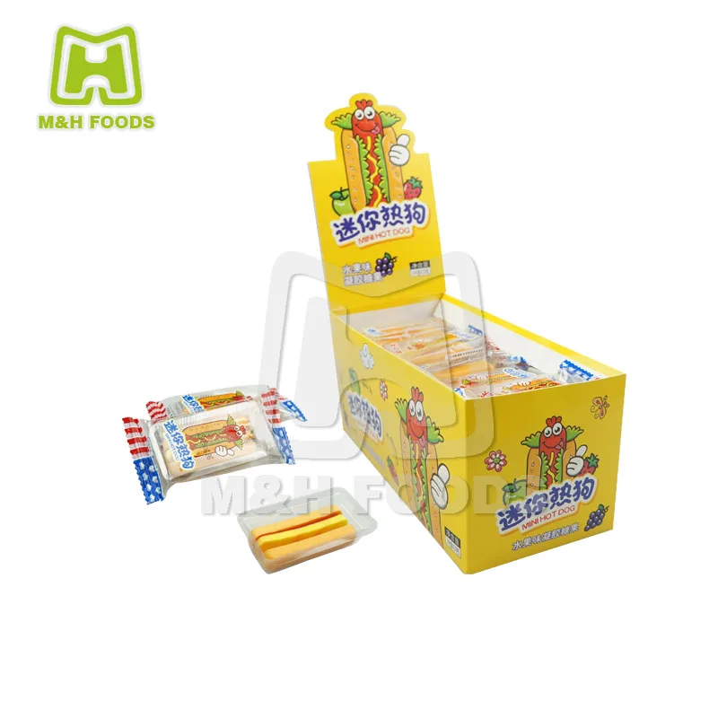 Fruity Candy Mini Hot Dog Shape Gummy Soft Jelly Candy
