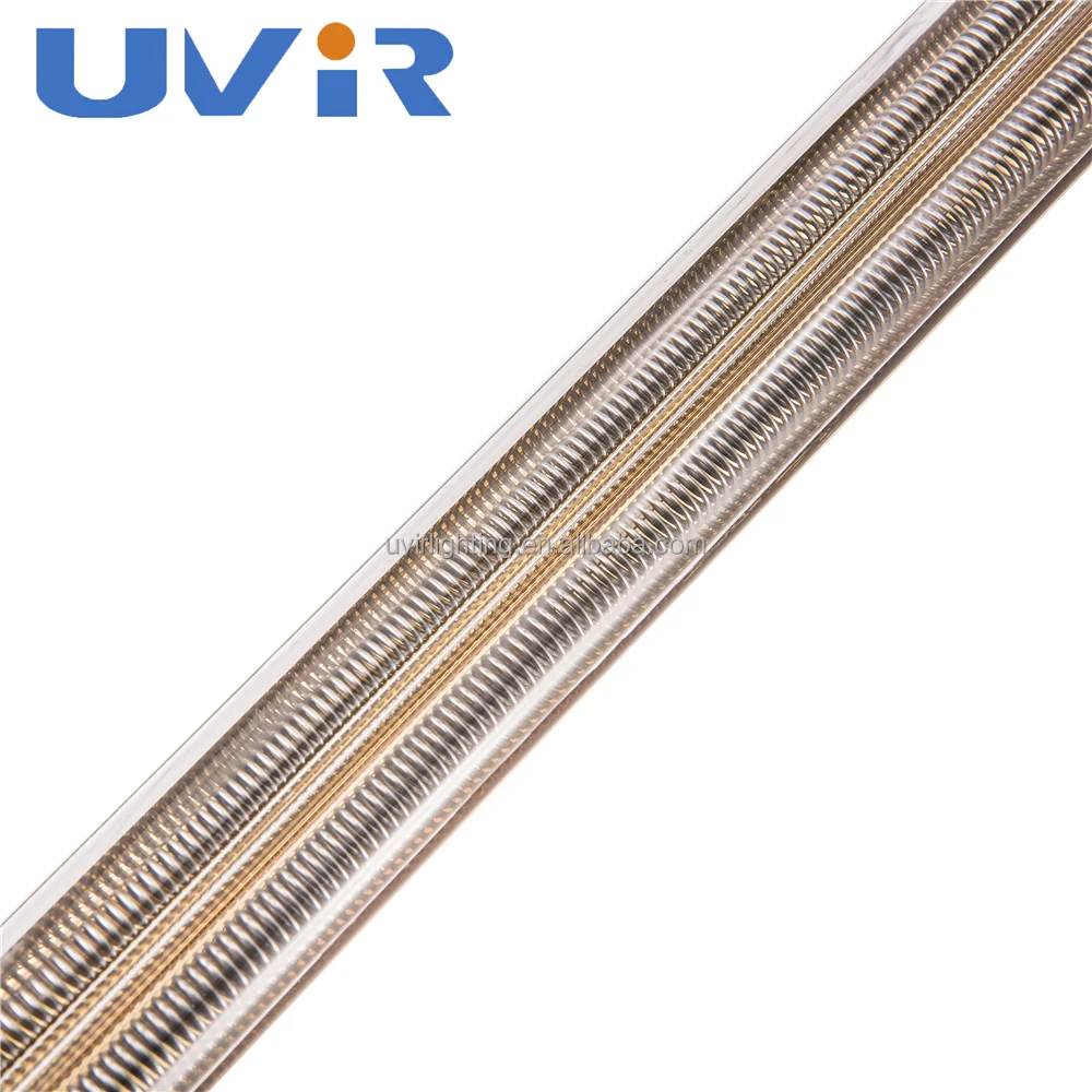 Quartz Tube Halogen Solar Powered Heat Lamp 2KW Medium Wave Twin Tube IR Emitter Gold/white