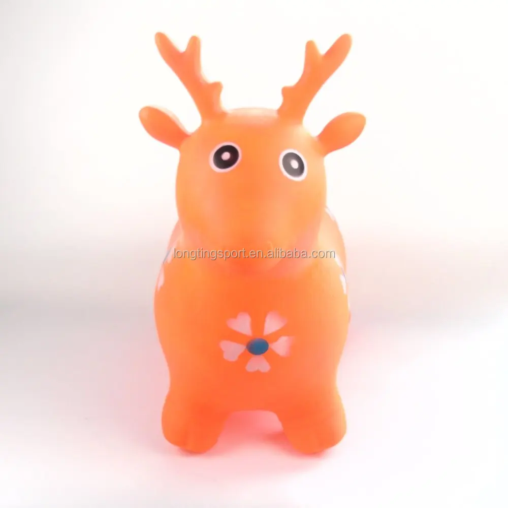 EN71 inflatable deer pvc jumping riders kids animal hopper toy