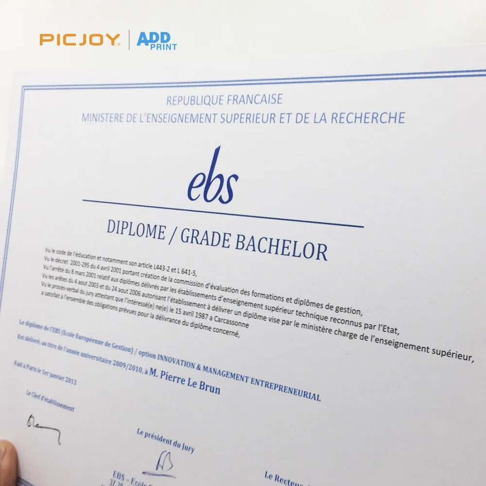 Cheap certificate DIPLOME GRADE BACHELOR printing shanghai