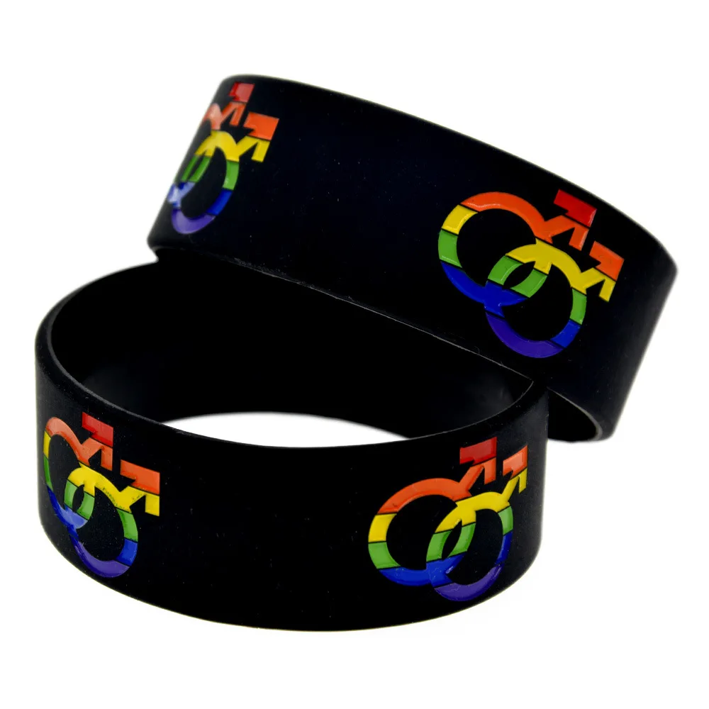 Gay Lesbian LGBT clear rainbow silicone writable rubber wristband custom bracelet cheap
