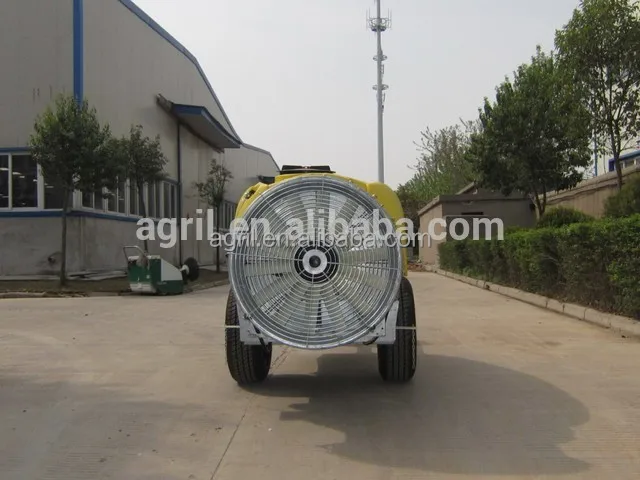 high efficient orchard fruit garden vineyard trailer 1500L boom tank air blast sprayer with Italy diaphragm pump