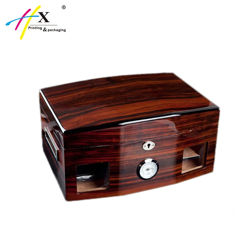 New Design Black Luxury Wooden cigar box with Humidor