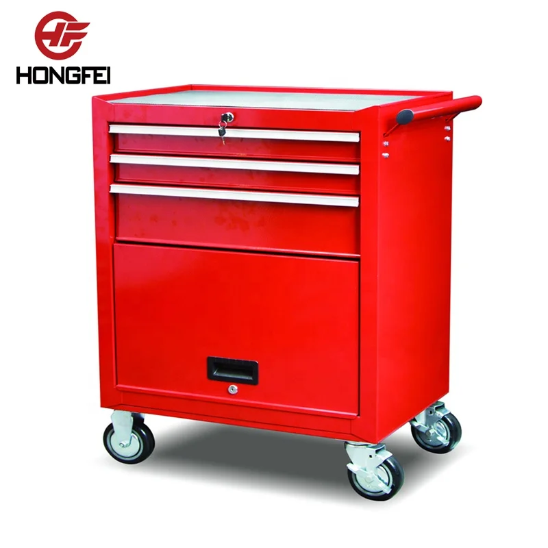 Hongfei Professional Aluminum Tool Boxes Automotive Service Tool Cart of 21 Years Experience