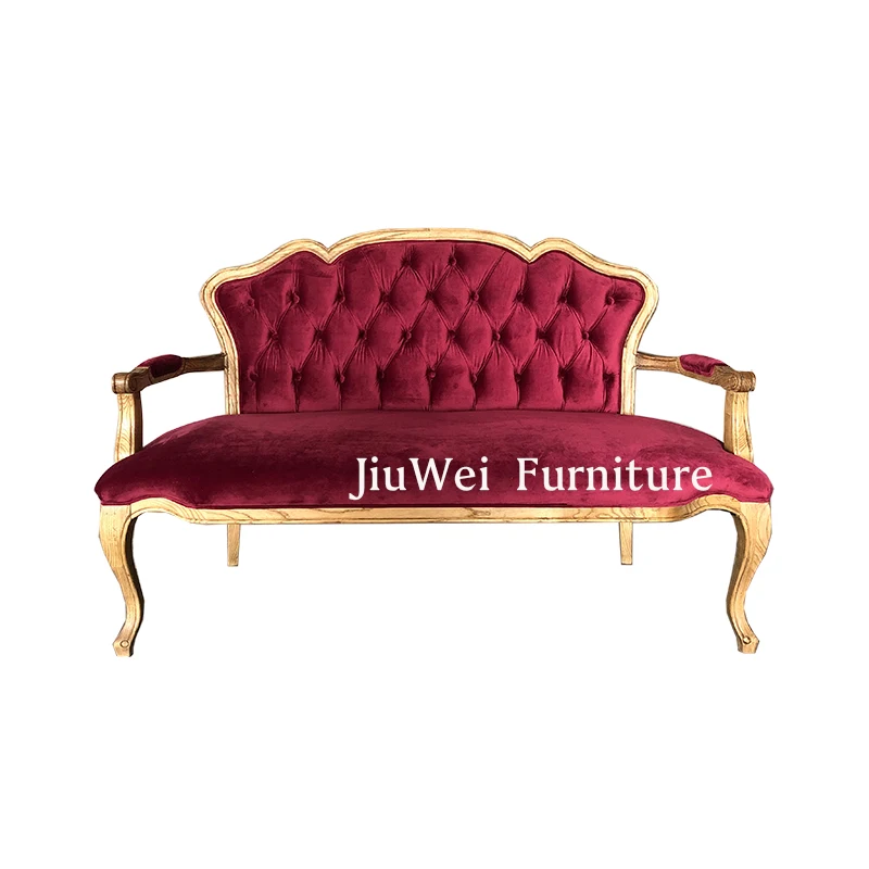 Furniture Factory Directly Lounge Room Wood Armchair Wedding Sofa Event Love Seat