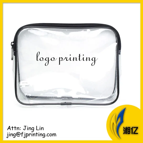 Customized packaging clear plastic zipper lock soft vinyl PVC cosmetic bag