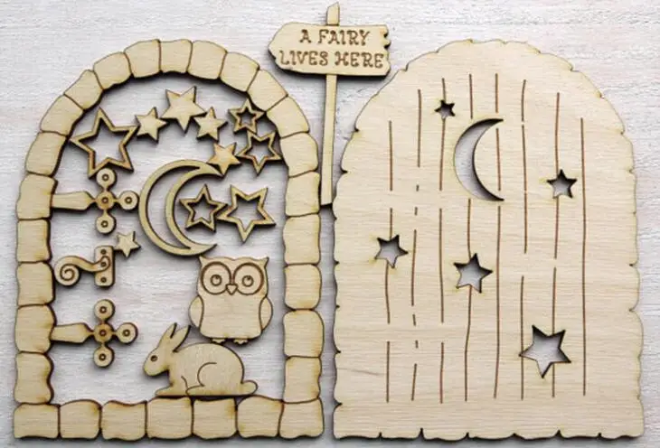 Elf Door Mini Wooden Fairy Door Fairy Garden Miniature Decoration Pack Fairy Door Garden House