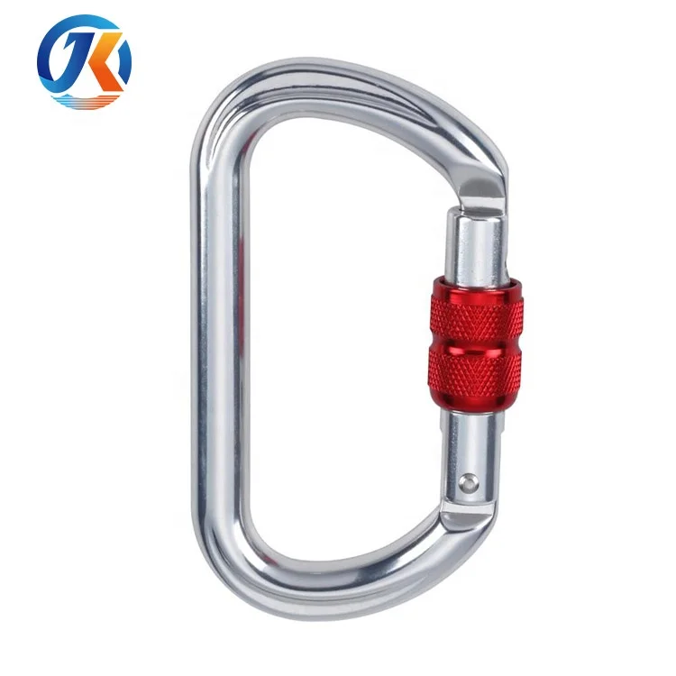 D Shape Auto-locking Carabiner Aluminium Carabiner For Climbing