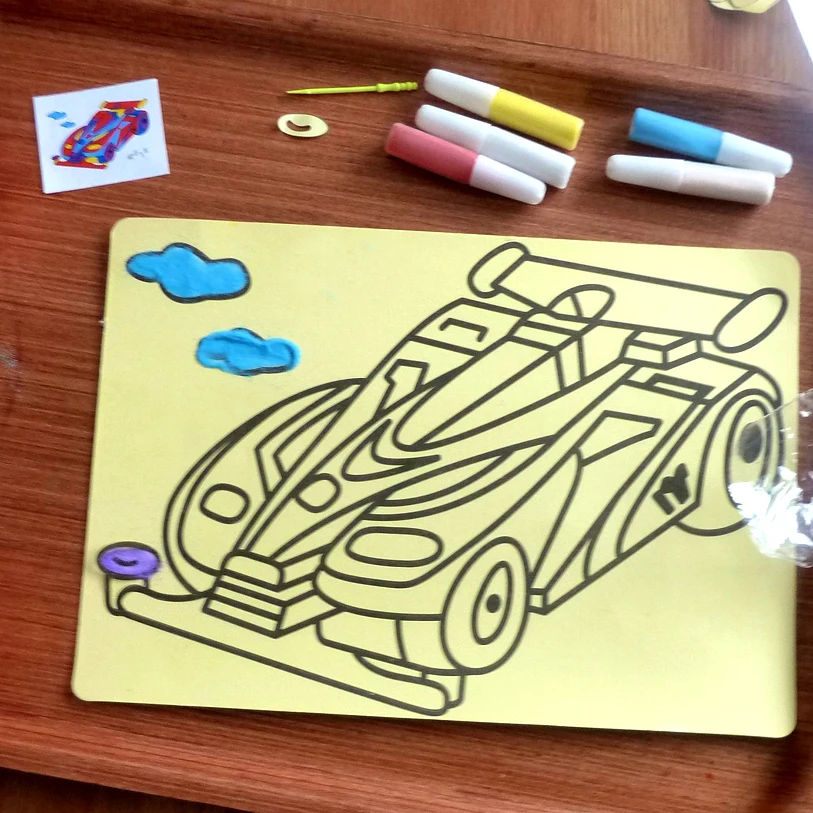 Free Sample Sand Coloring Sticker Sheet for Kids Christmas Craft