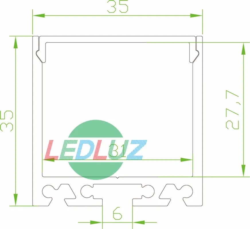 
35X35mm aluminum LED profile for pendent light 