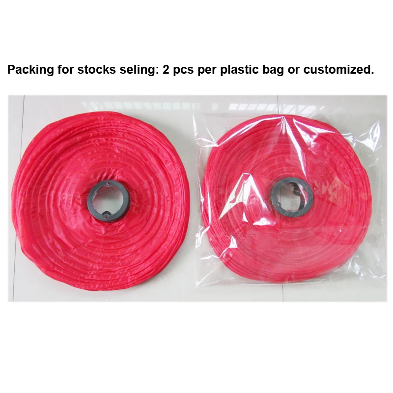 Hanging gold bottom gold tinsel Nylon folding giant Silk Lantern oval shape Melon Fabric Lantern