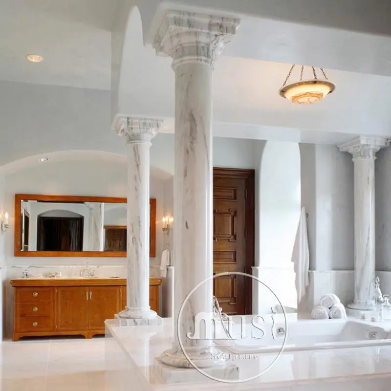 Artificial Marble Carved White Marble Columns Pillars