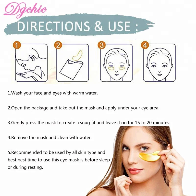 Кристалл Гель коллагеновая маска для глаз Gold Eye Pad анти-старения и уменьшения
