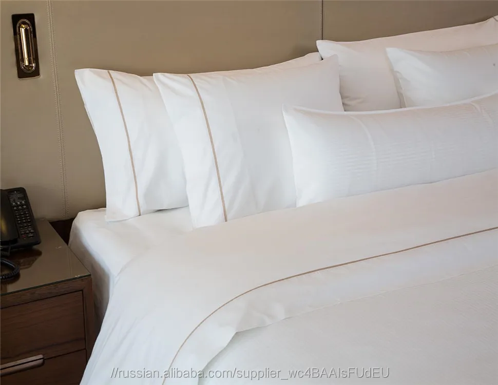 Отель текстильной атласной полоской пододеяльник 100% Египетский хлопок, наволочки отель постельные принадлежности