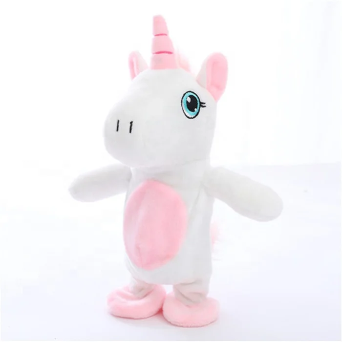 Electric Creative Kawaii Unicorn Walking& learning Talking Stuffed Animal Horse Toy Sound Record Plush Unicorn Gift for kids