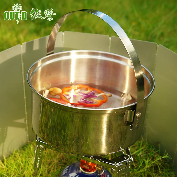 Durable cooking whole set camping travel portable lightweight windshield