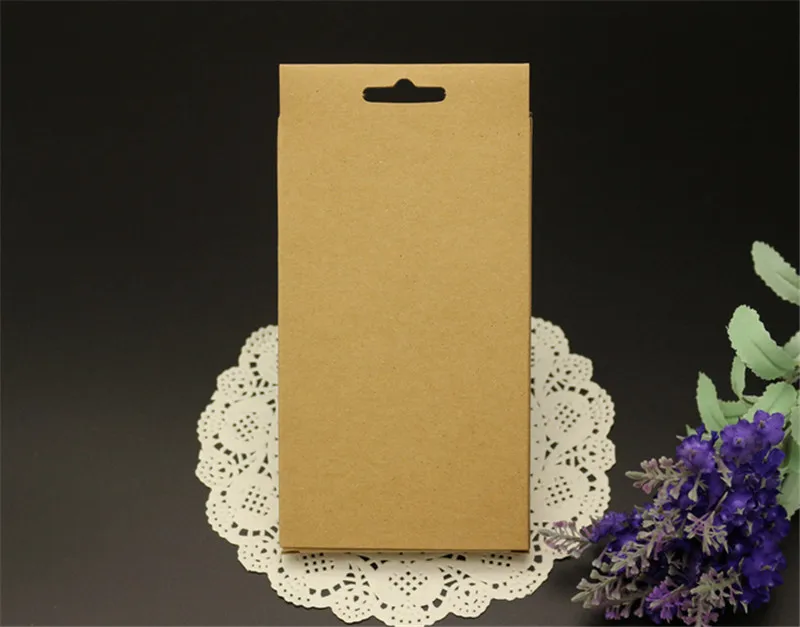 175*105*17mm phone Case Retail Packaging with blister Hang Hole blank Kraft Paper Package with PVC Window Pouch Case Box Package