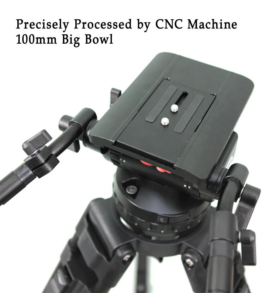 Professional Carbon Fiber Tripod With Fluid Head Max Load 29.6kg Video Tripod