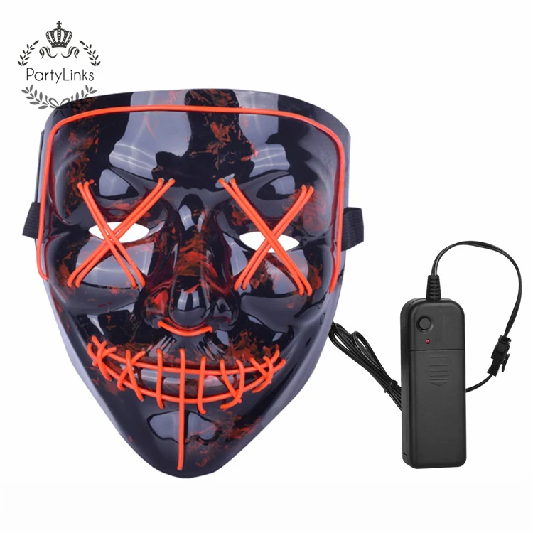 Led Scary Halloween Mask Costume Light Up Party Toys Mask Masquerade Masks
