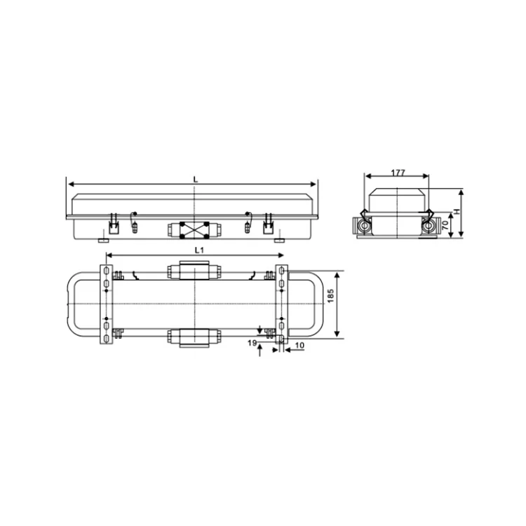 plastic cover ship fluorescent pendant light fixture with emergency JCY23-2E