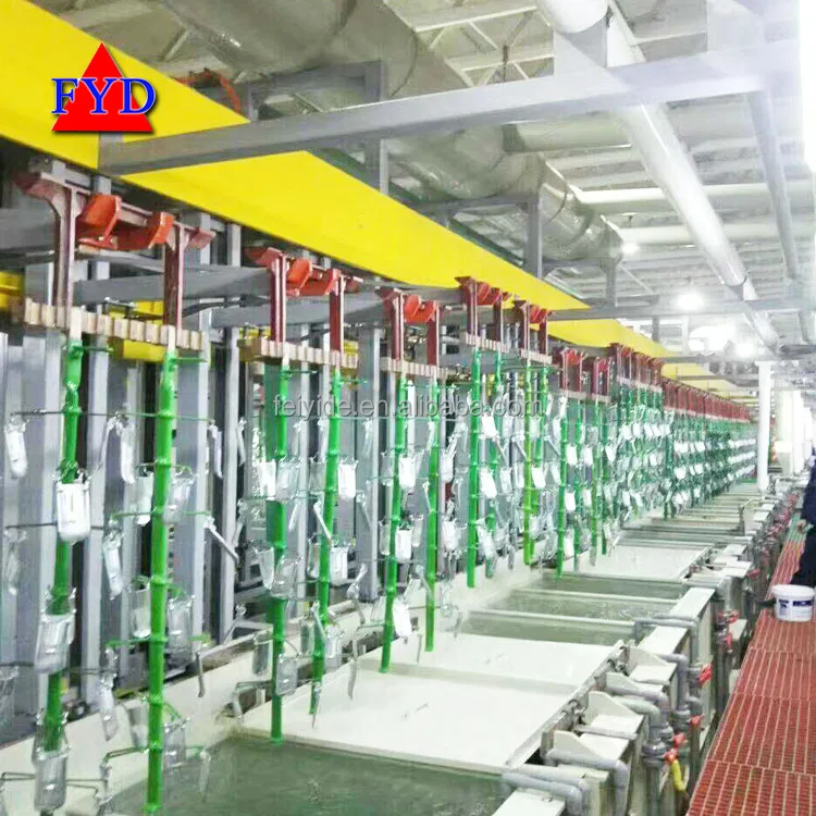 Feiyide Automatic Rack Nickel Chrome Plating Production Line with Electroplating Tank